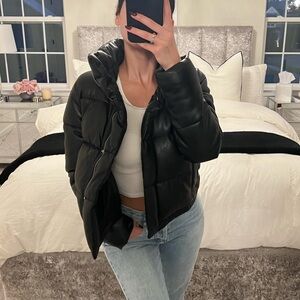 A&F Vegan Leather Mini Puffer